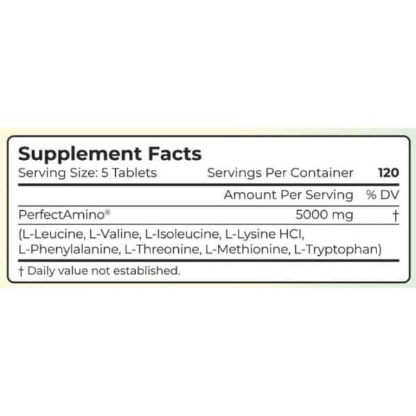 Perfect Amino 600ct Tablets Supplement Facts