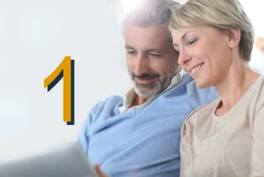 Couple on an ipad. Teleconsultation